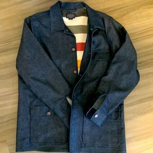 Blanket Lined Pendleton Denim Chore Coat - size Large